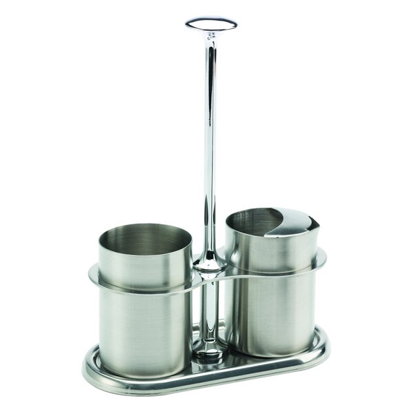Cream & Sugar Caddy Set, 4 Ounce, Brushed Stainless